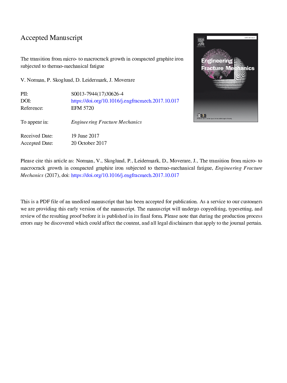 The transition from micro- to macrocrack growth in compacted graphite iron subjected to thermo-mechanical fatigue