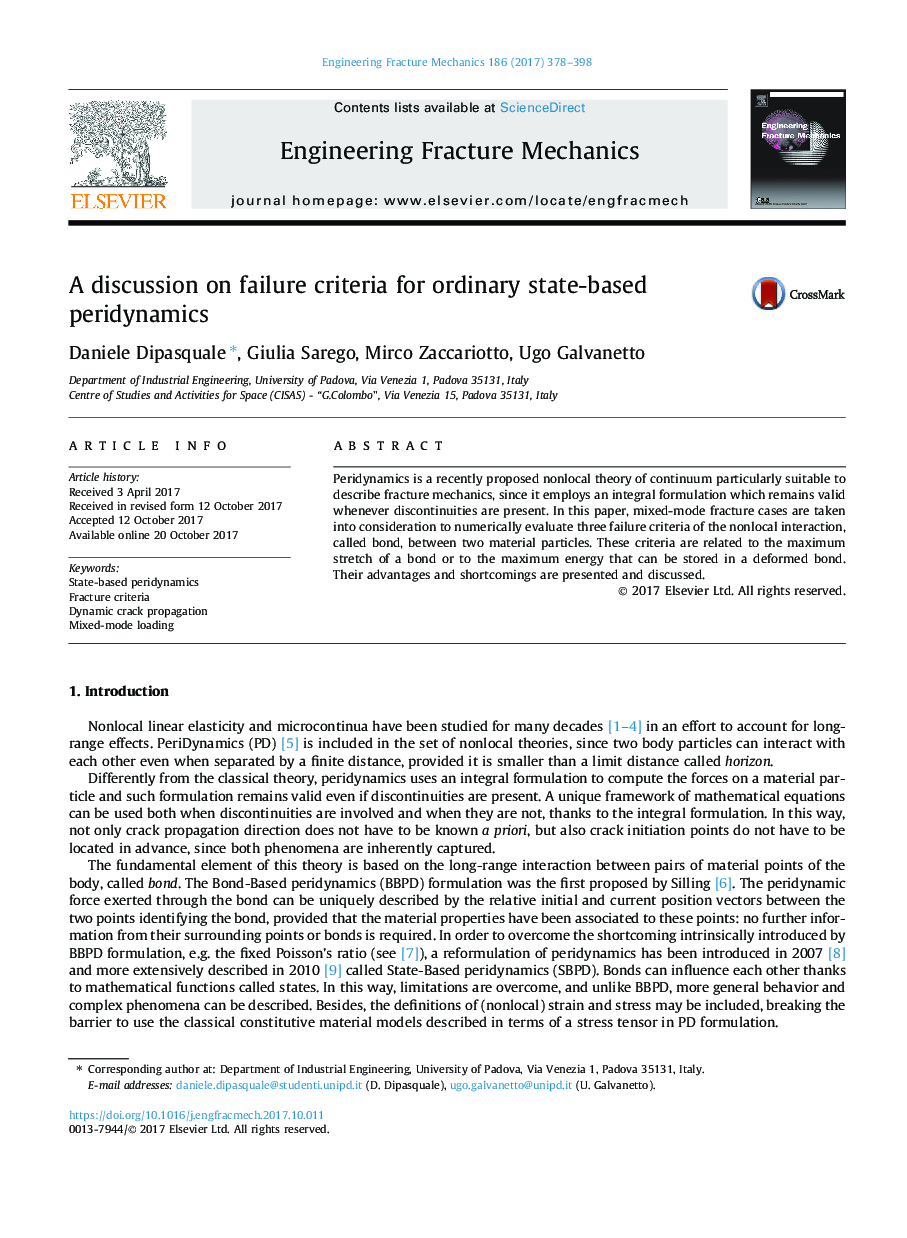 A discussion on failure criteria for ordinary state-based peridynamics