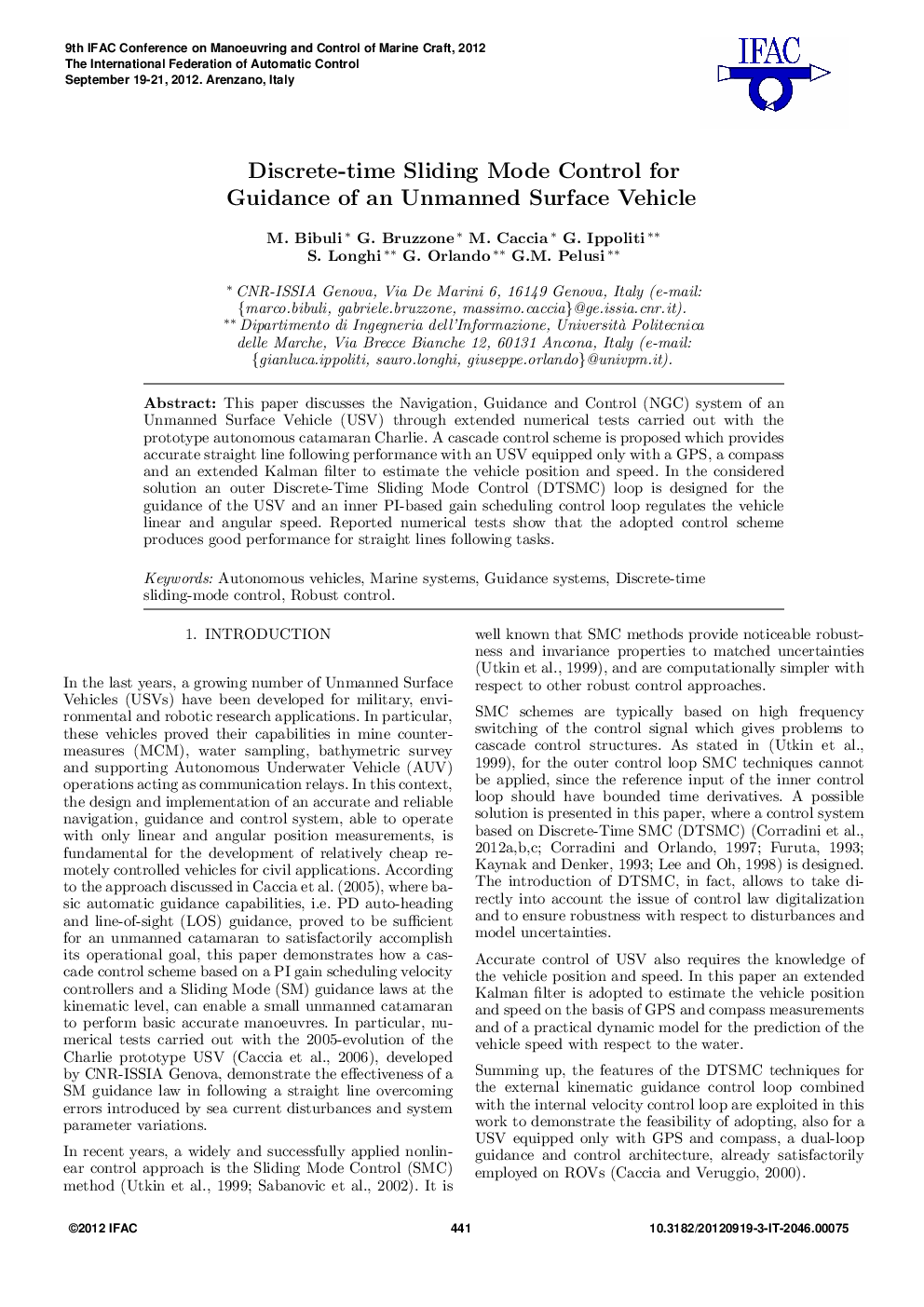 Discrete-time Sliding Mode Control for Guidance of an Unmanned Surface Vehicle
