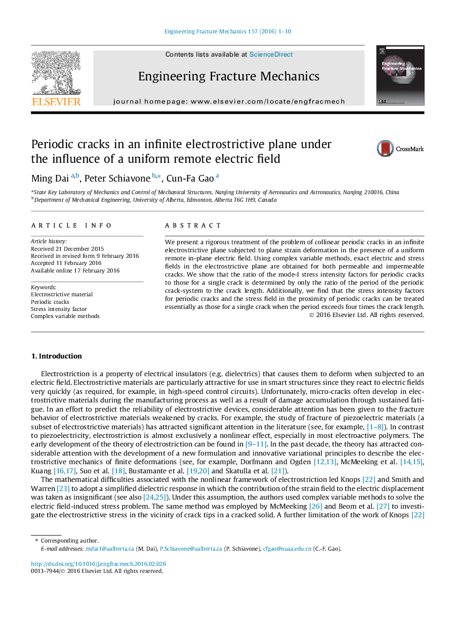 Periodic cracks in an infinite electrostrictive plane under the influence of a uniform remote electric field