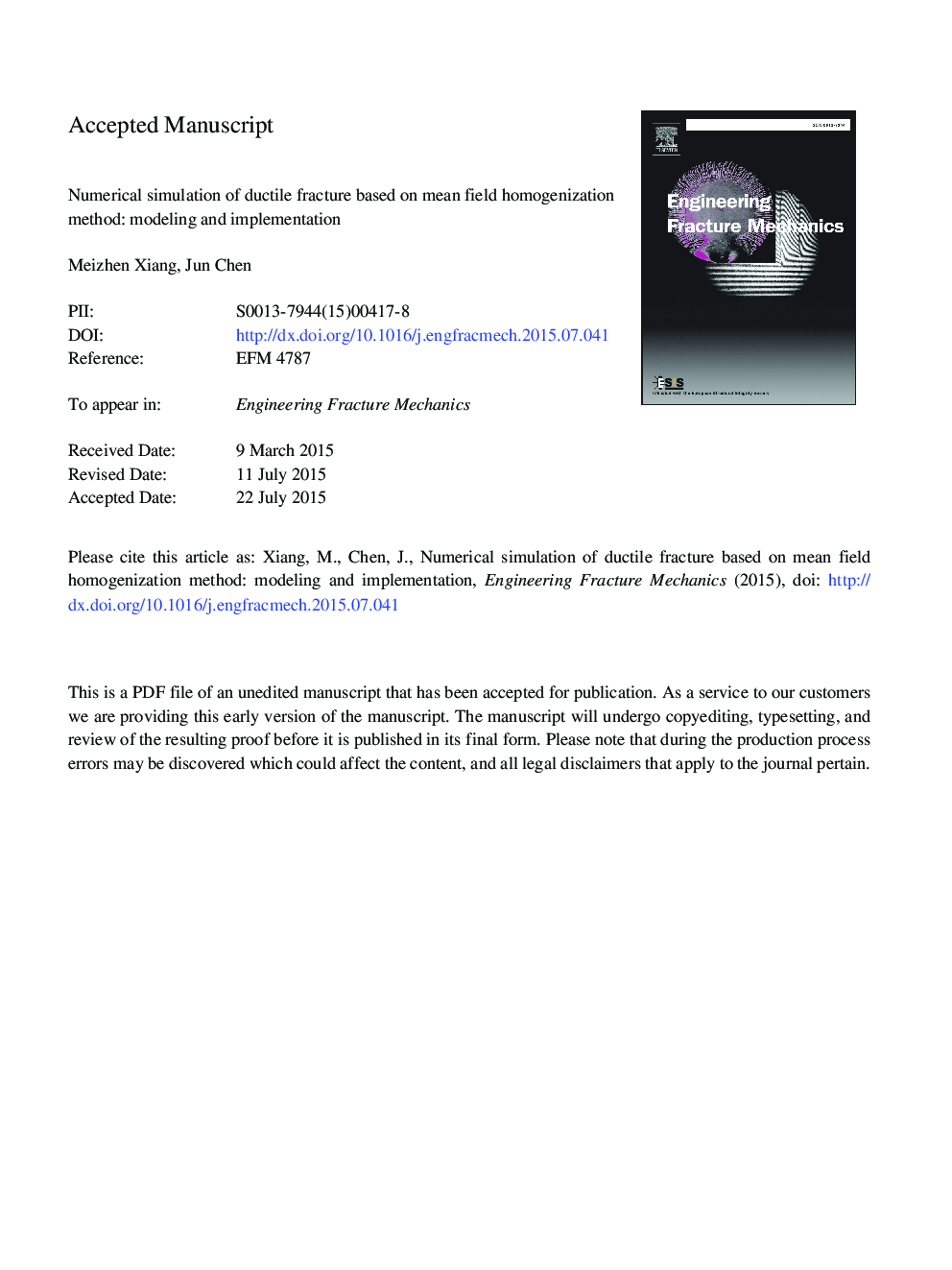 Numerical simulation of ductile fracture based on mean field homogenization method: Modeling and implementation