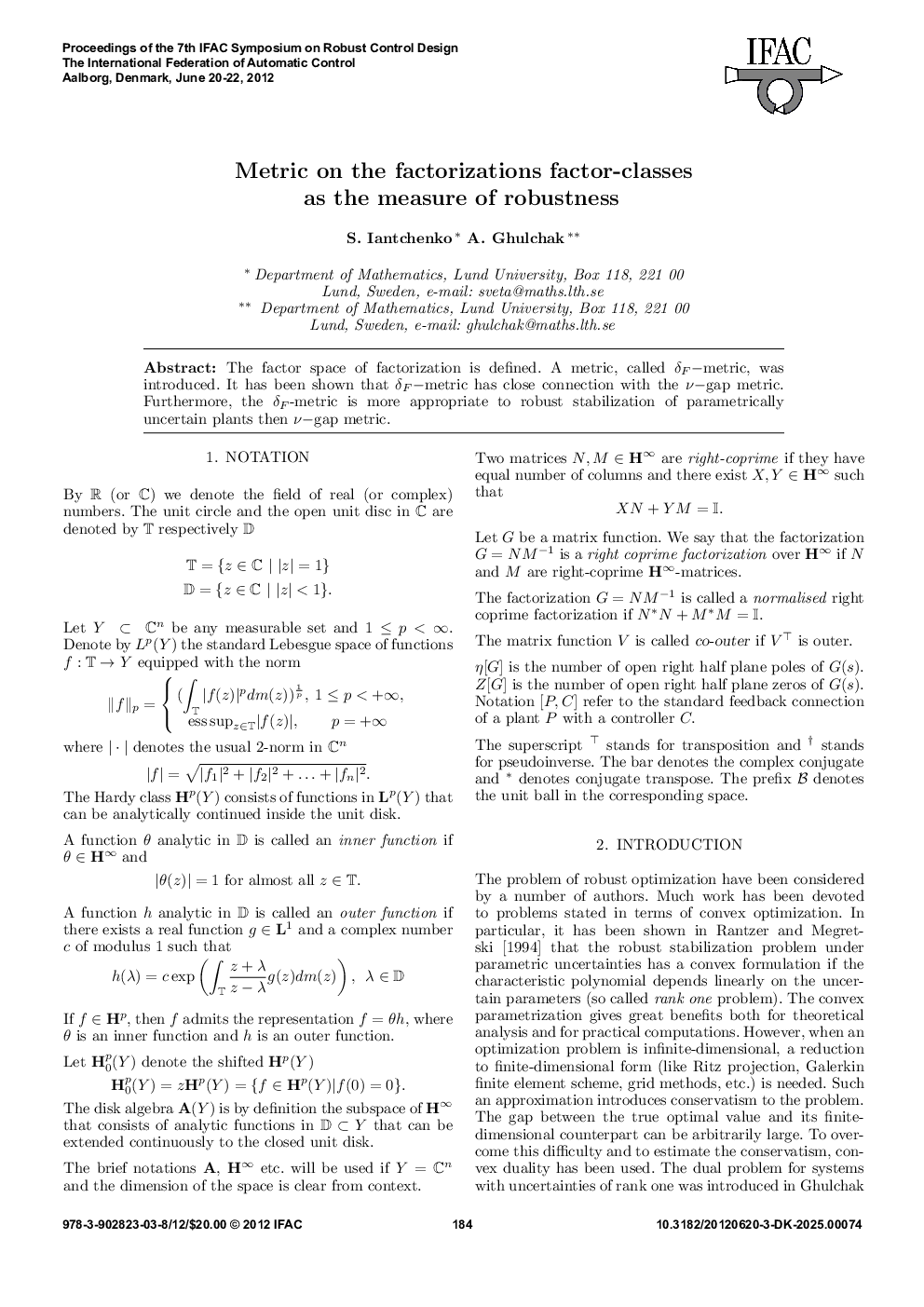 Metric on the factorizations factor-classes as the measure of robustness