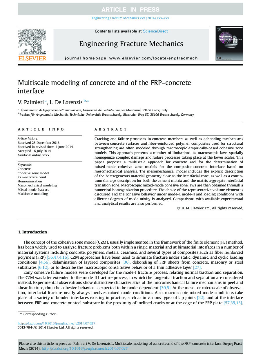 Multiscale modeling of concrete and of the FRP-concrete interface