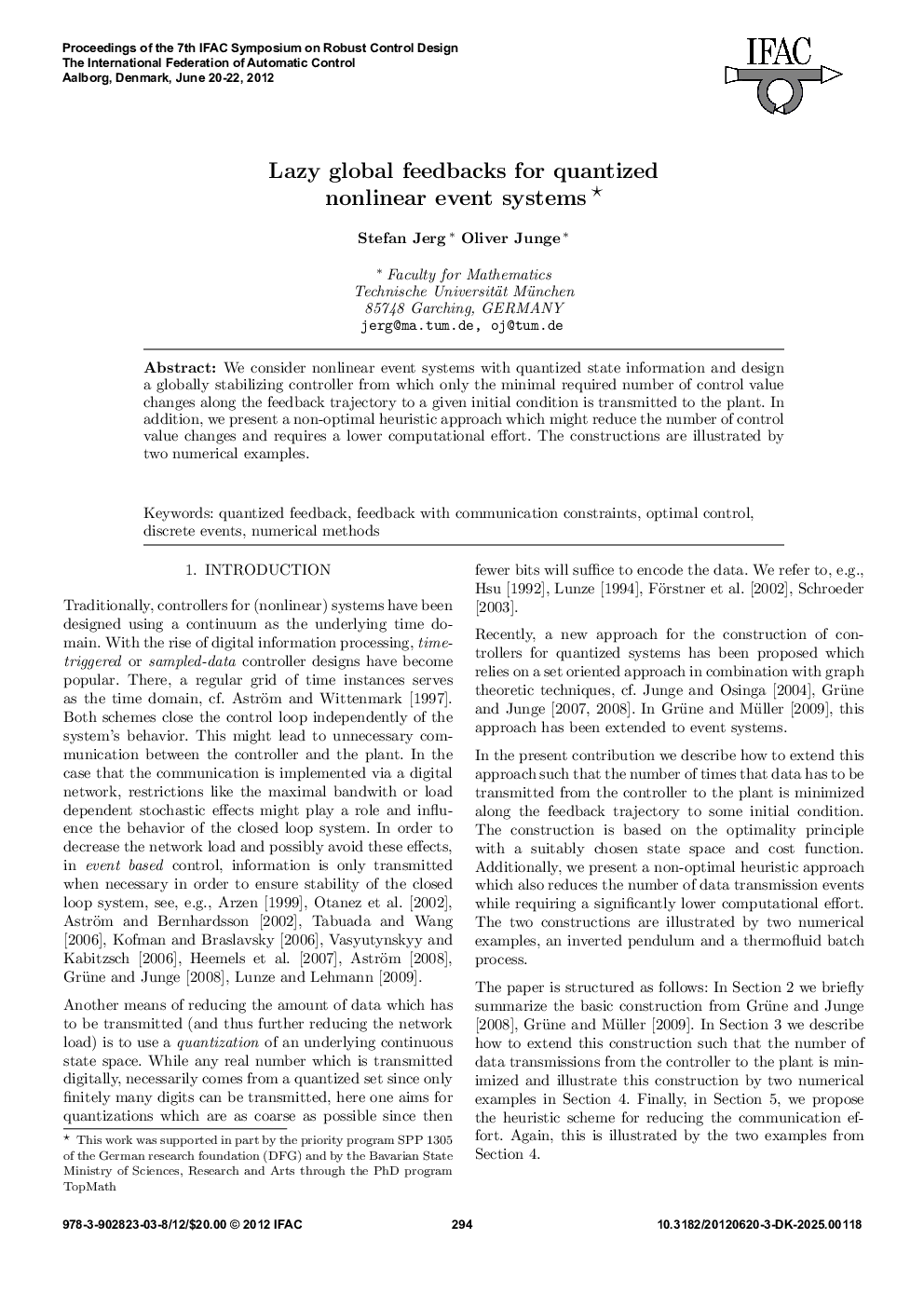Lazy global feedbacks for quantized nonlinear event systems 