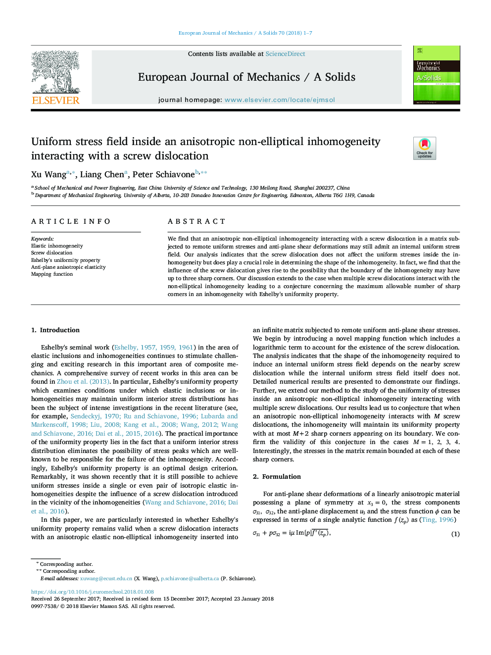 Uniform stress field inside an anisotropic non-elliptical inhomogeneity interacting with a screw dislocation