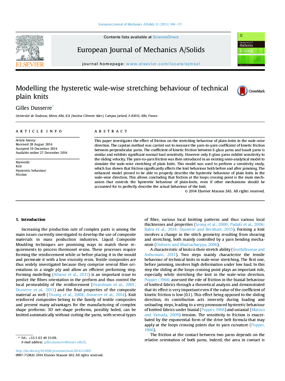 Modelling the hysteretic wale-wise stretching behaviour of technical plain knits