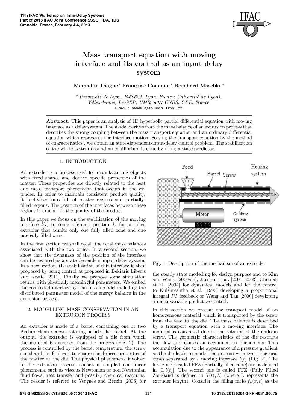 Mass transport equation with moving interface and its control as an input delay system