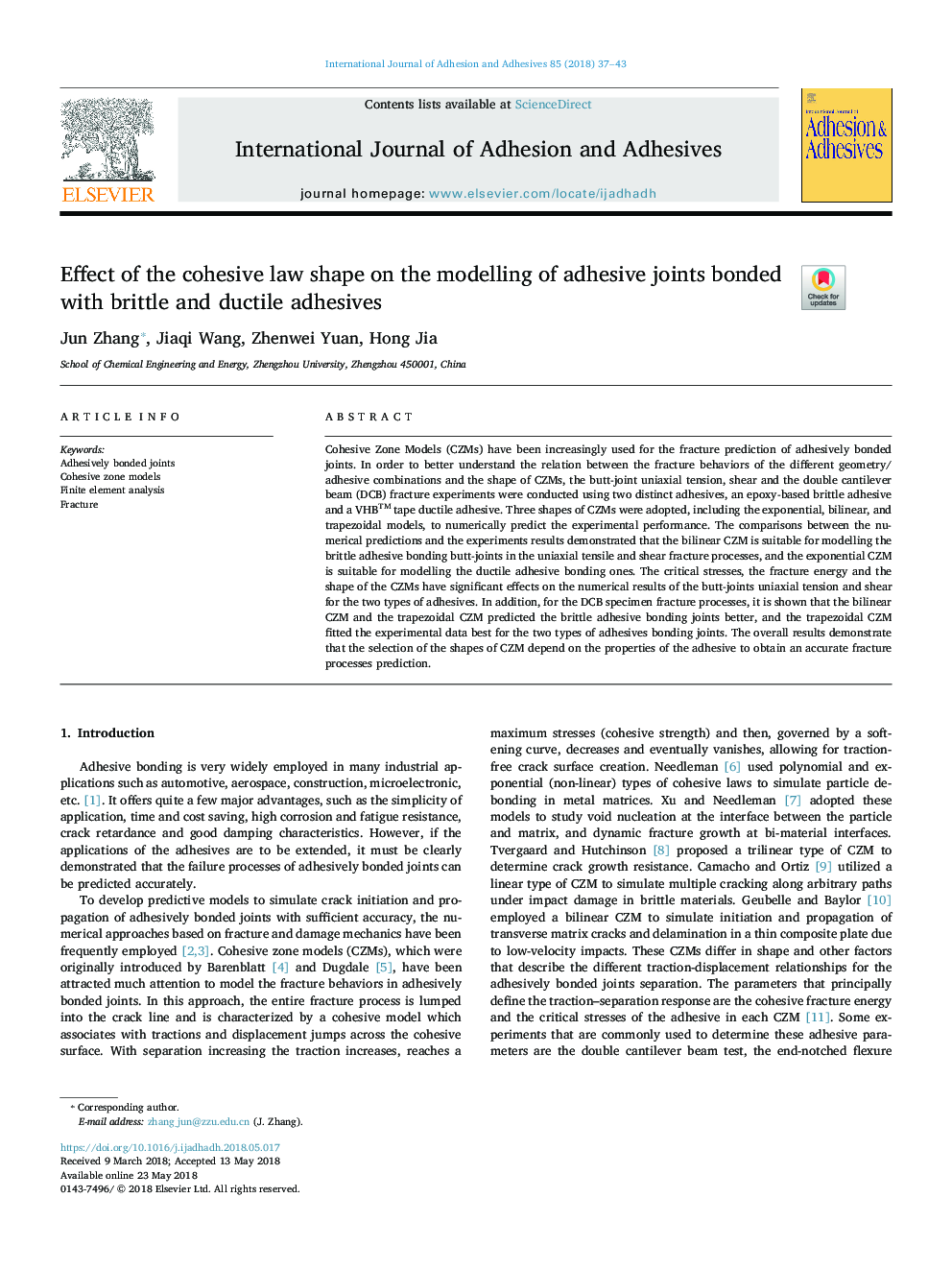 Effect of the cohesive law shape on the modelling of adhesive joints bonded with brittle and ductile adhesives