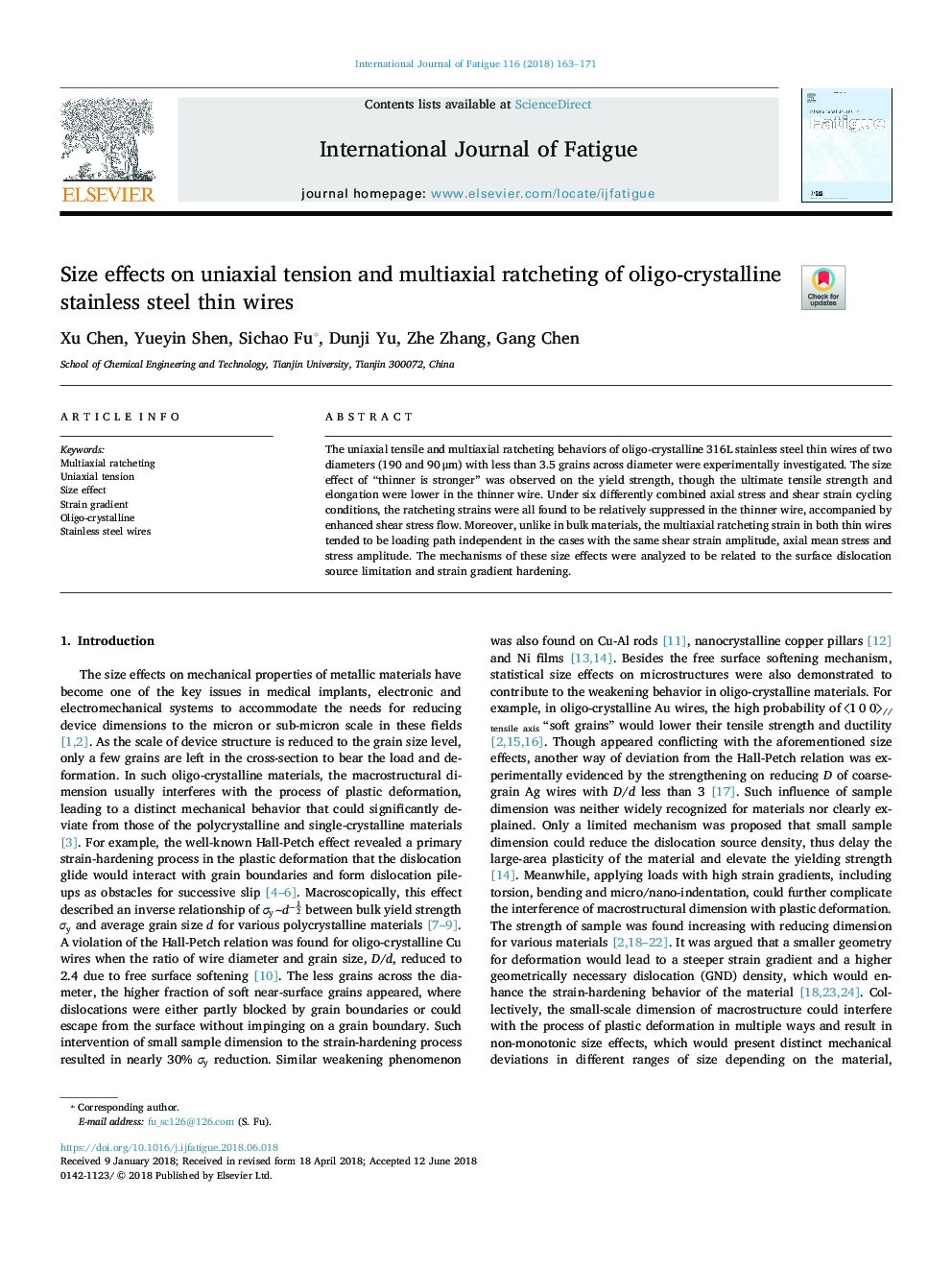 Size effects on uniaxial tension and multiaxial ratcheting of oligo-crystalline stainless steel thin wires