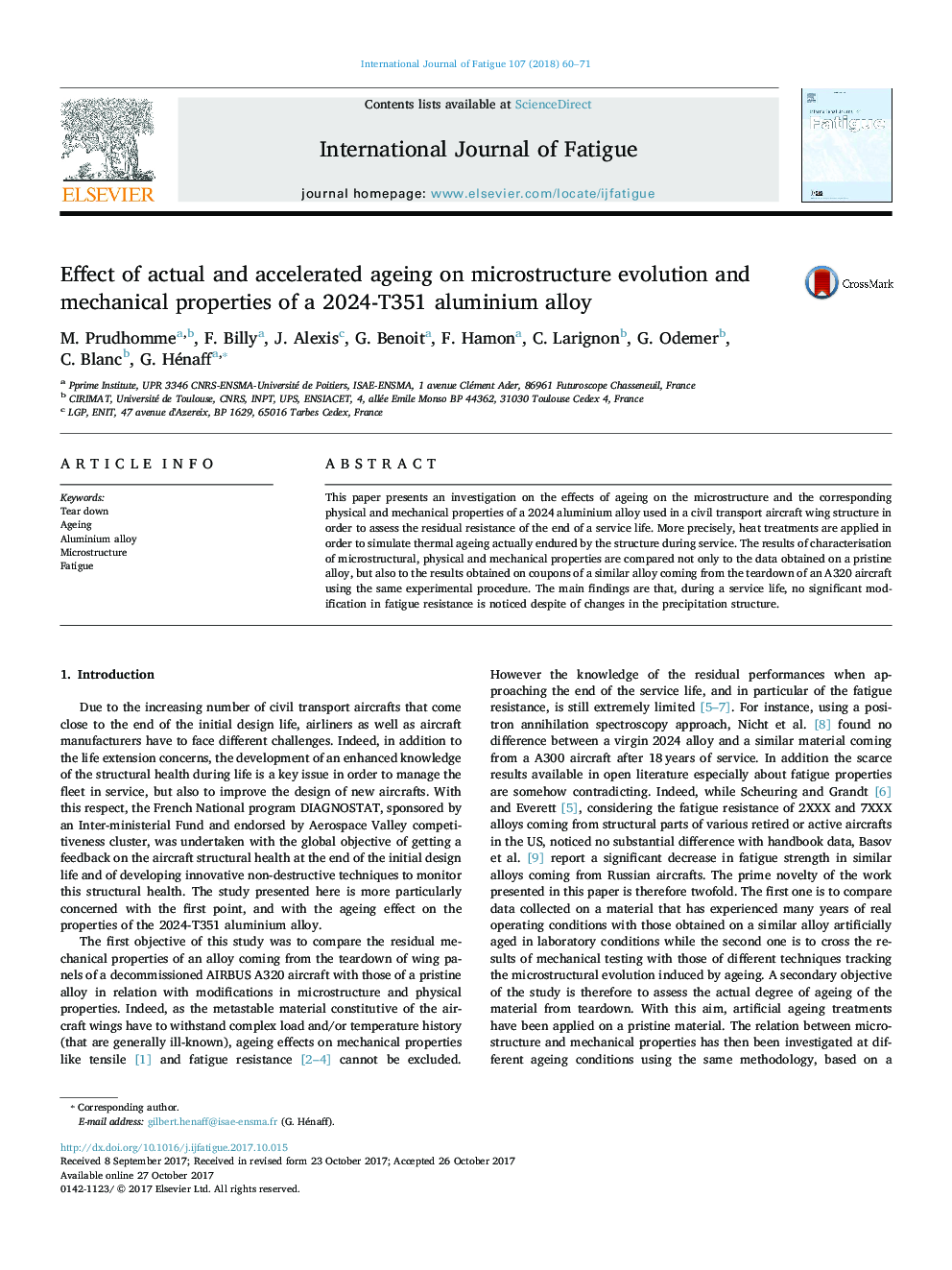 Effect of actual and accelerated ageing on microstructure evolution and mechanical properties of a 2024-T351 aluminium alloy