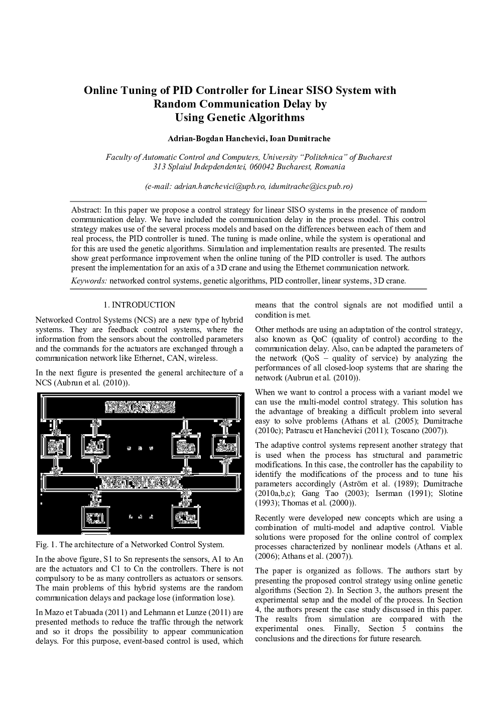 Online Tuning of PID Controller for Linear SISO System with Random Communication Delay by Using Genetic Algorithms