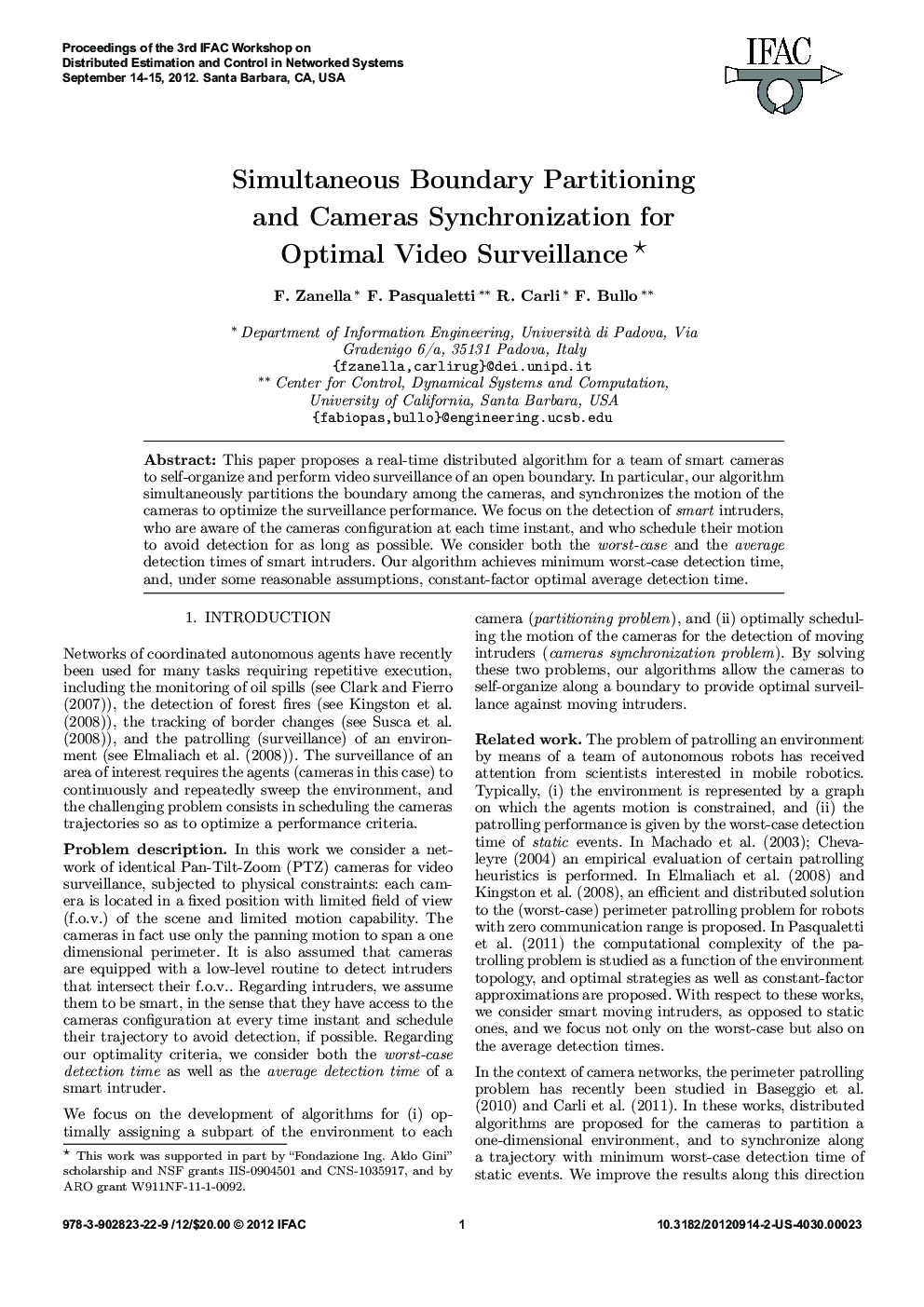 Simultaneous Boundary Partitioning and Cameras Synchronization for Optimal Video Surveillance*