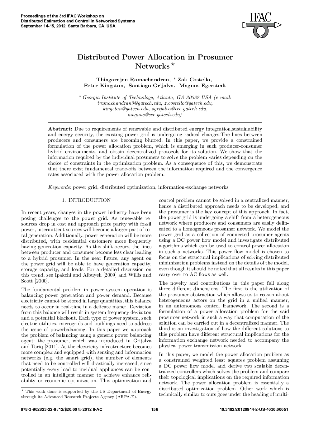 Distributed Power Allocation in Prosumer Networks*