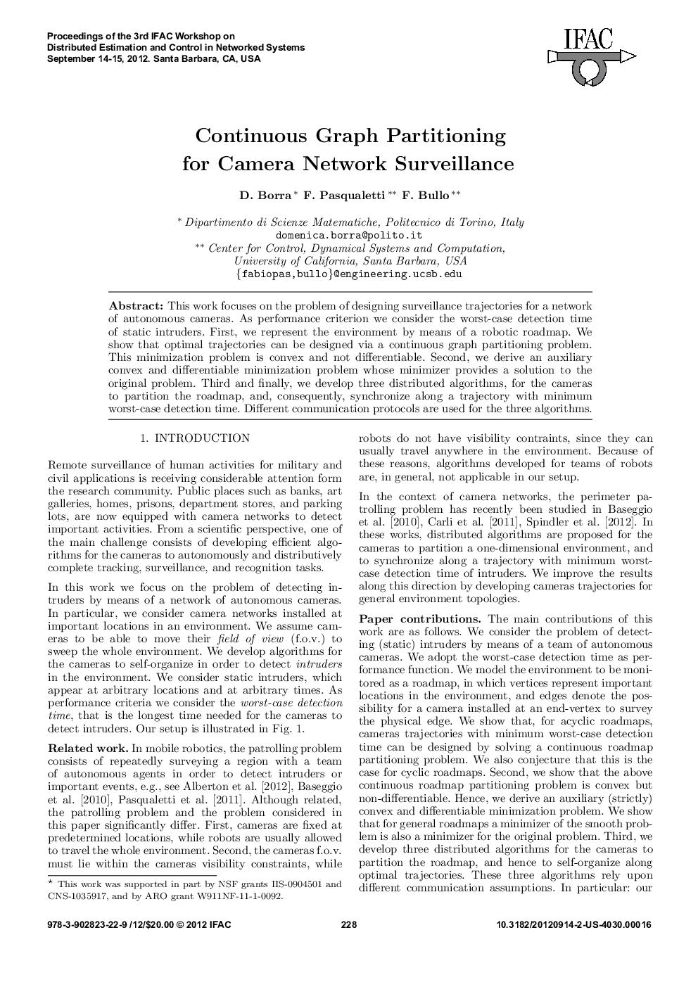 Continuous Graph Partitioning for Camera Network Surveillance*