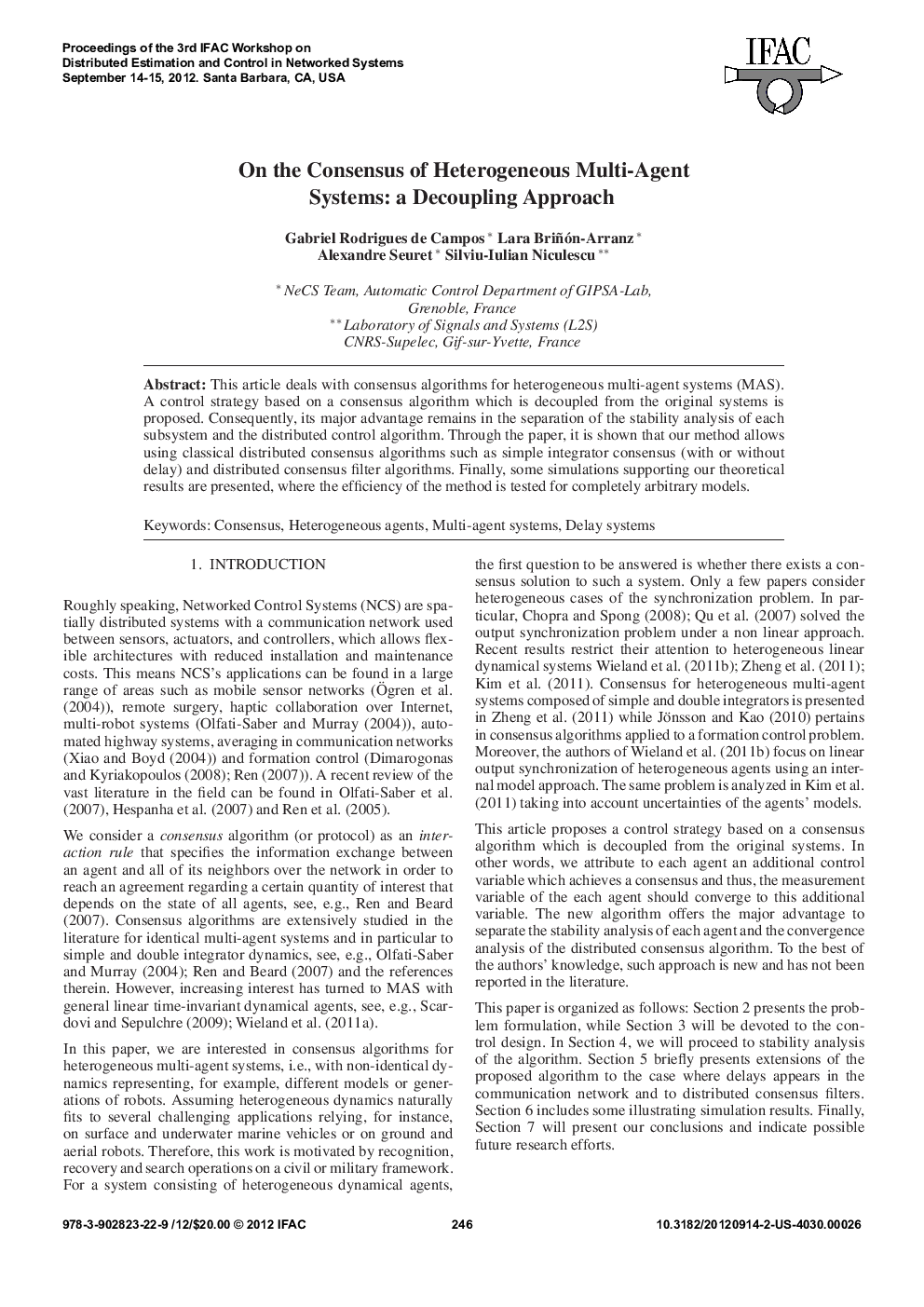 On the Consensus of Heterogeneous Multi-Agent Systems: a Decoupling Approach
