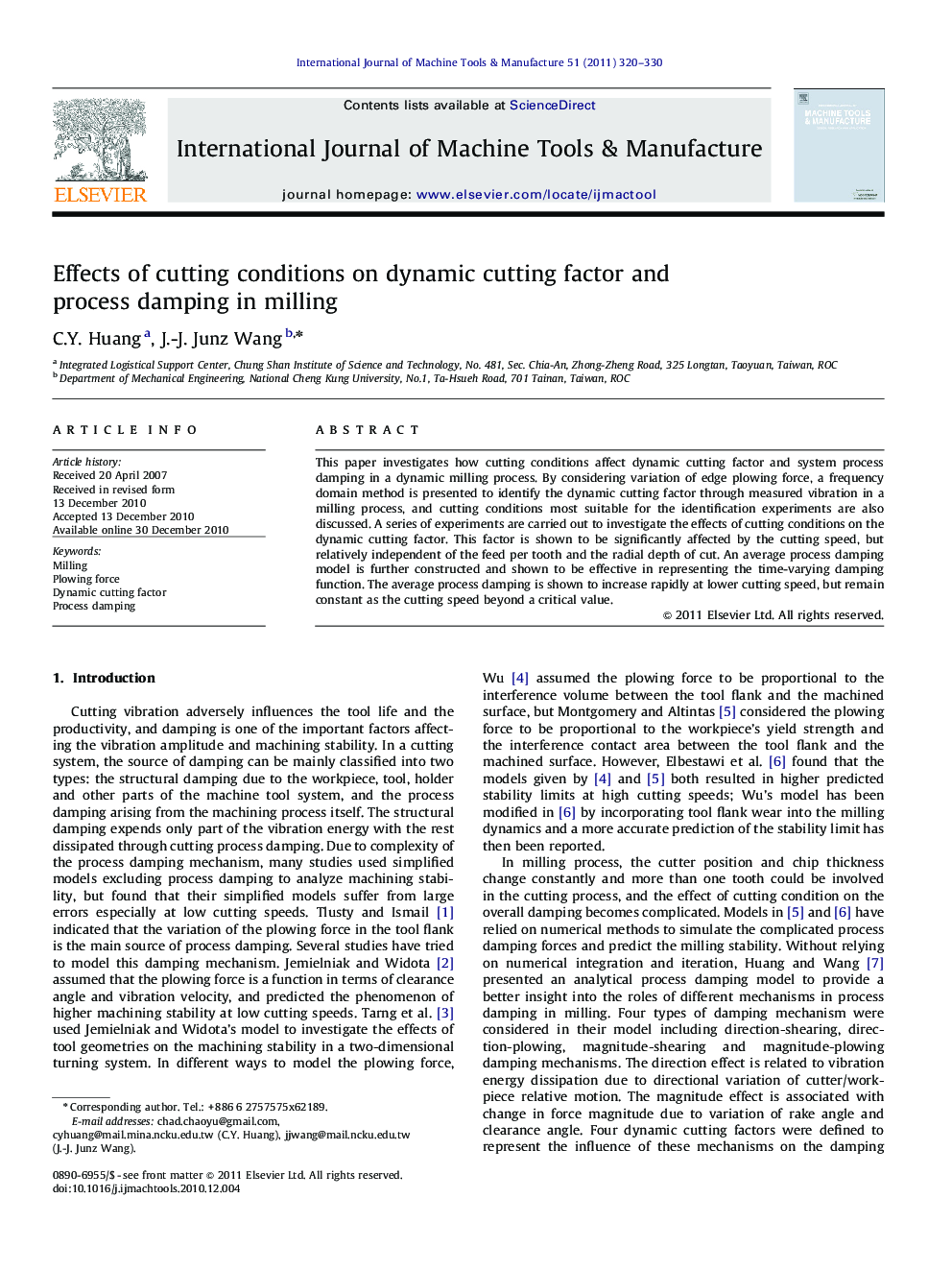 Effects of cutting conditions on dynamic cutting factor and process damping in milling