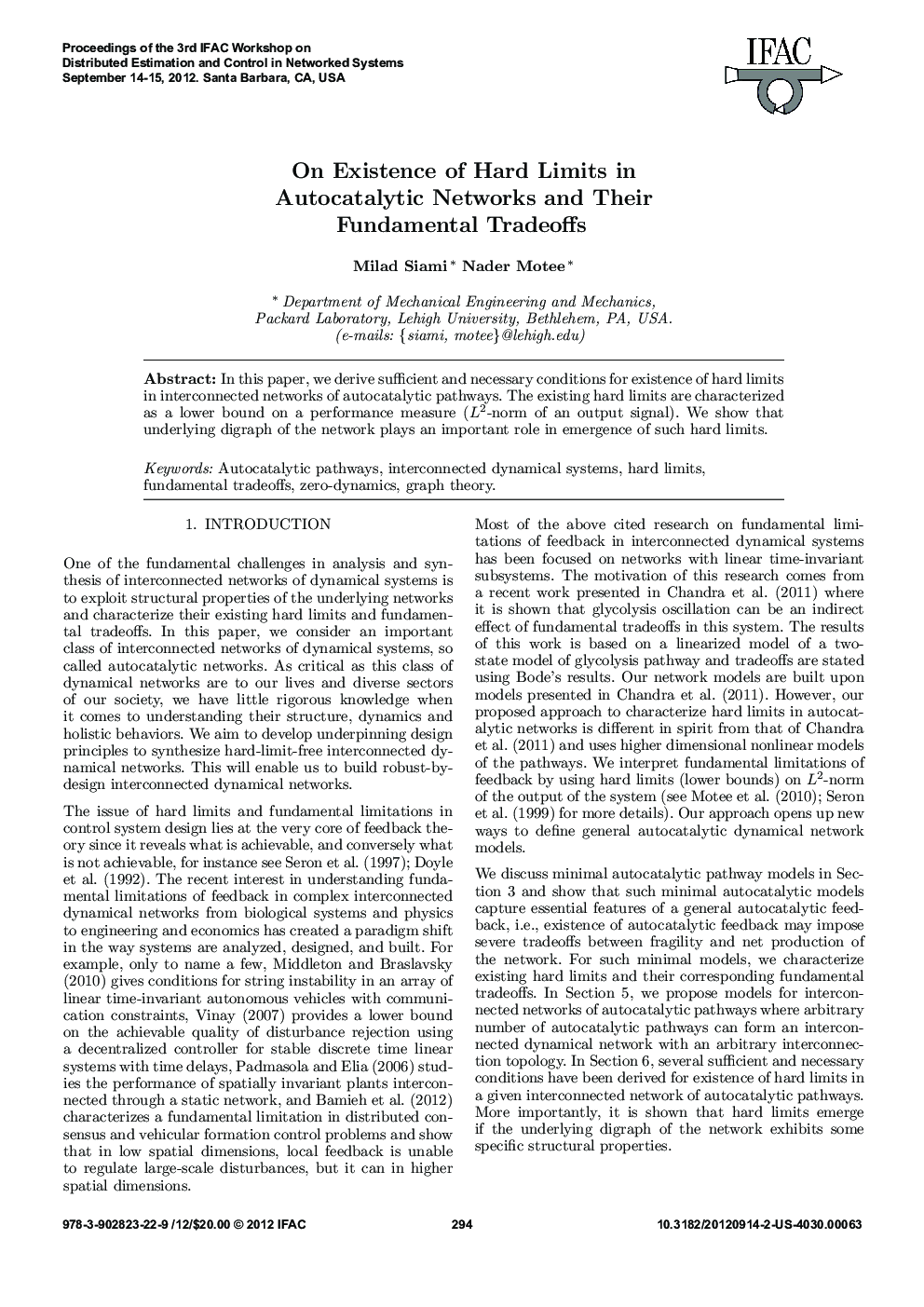 On Existence of Hard Limits in Autocatalytic Networks and Their Fundamental Tradeoffs