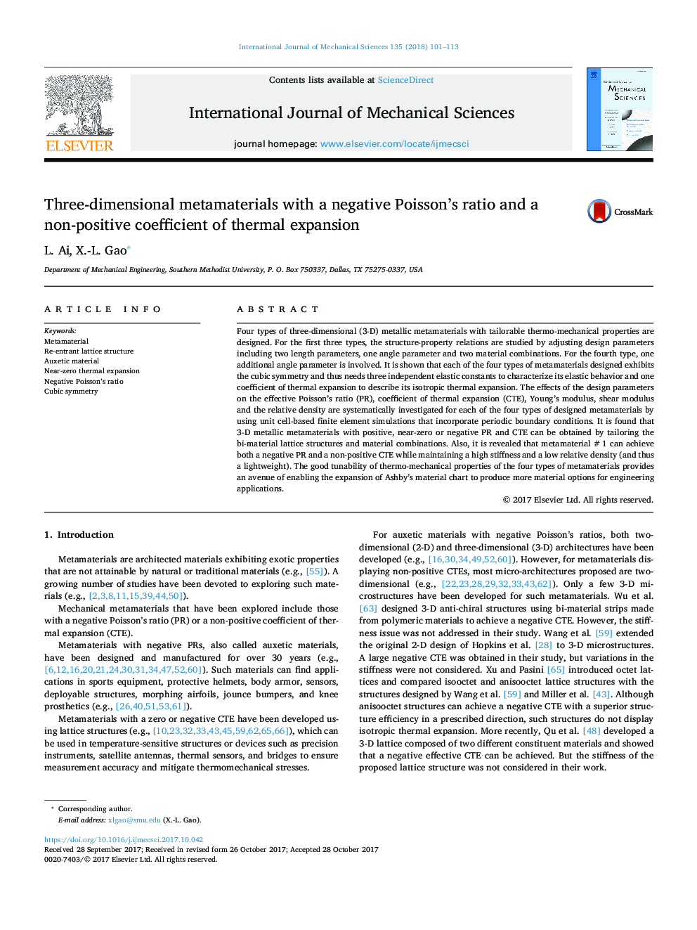 Three-dimensional metamaterials with a negative Poisson's ratio and a non-positive coefficient of thermal expansion