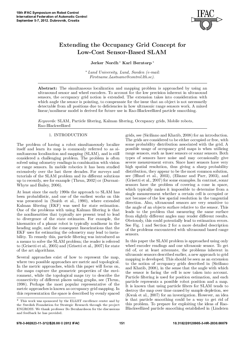 Extending the Occupancy Grid Concept for Low-Cost Sensor-Based SLAM 