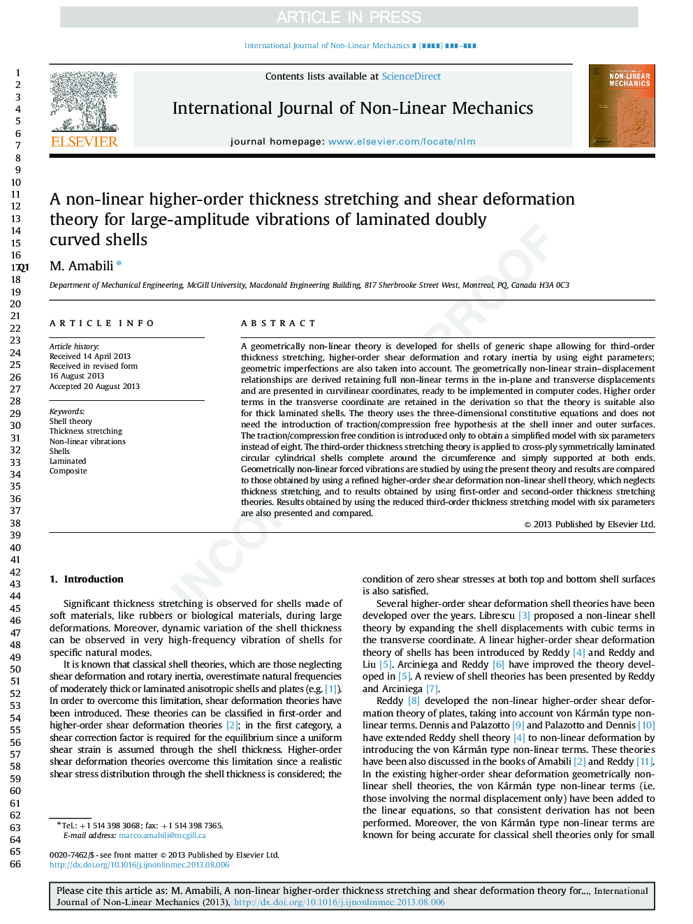 A non-linear higher-order thickness stretching and shear deformation theory for large-amplitude vibrations of laminated doubly curved shells