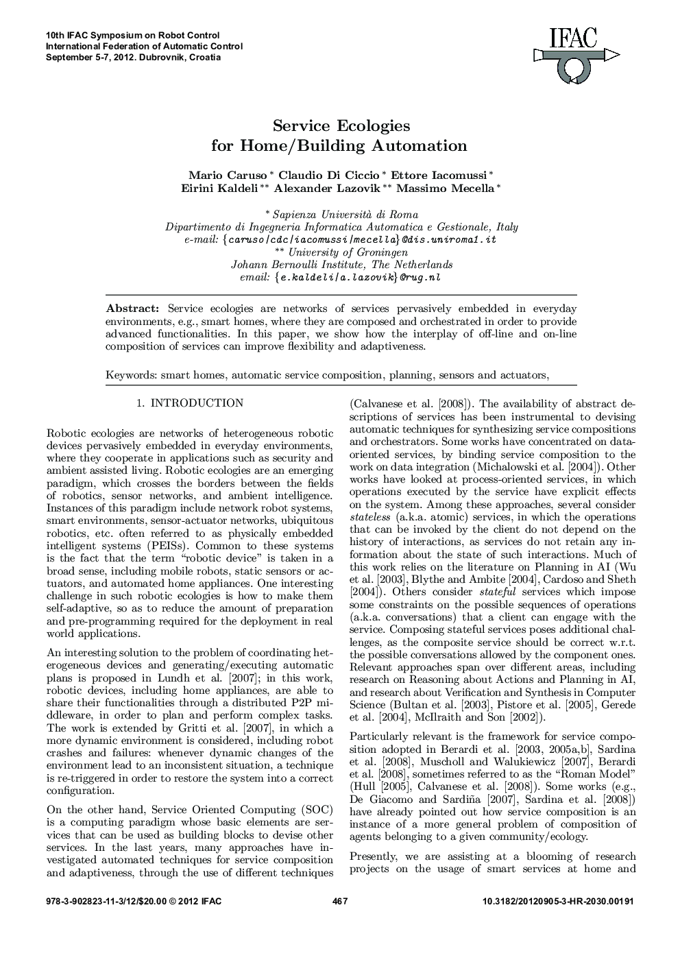 Service Ecologies for Home/Building Automation