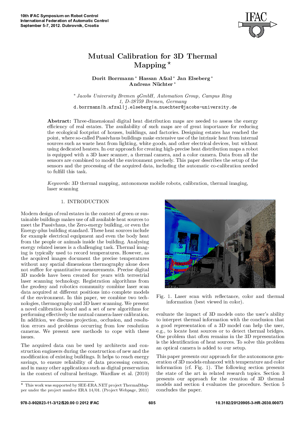 Mutual Calibration for 3D Thermal Mapping 