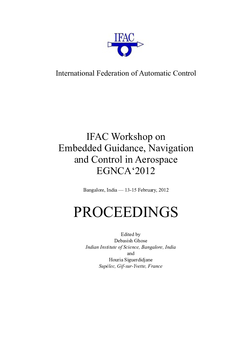 Front cover and table of contents