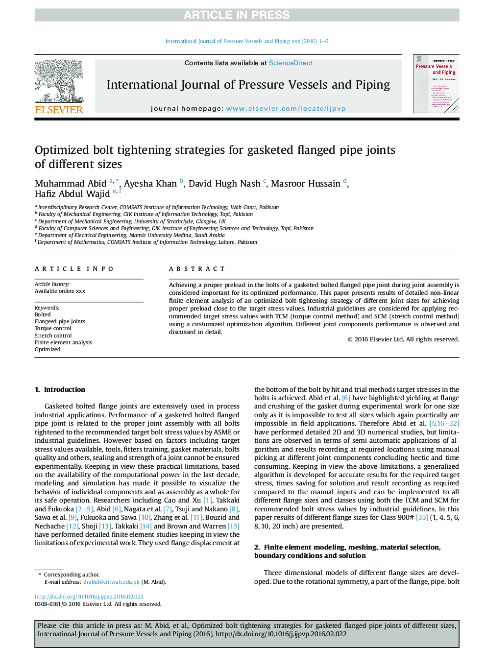 Optimized bolt tightening strategies for gasketed flanged pipe joints of different sizes