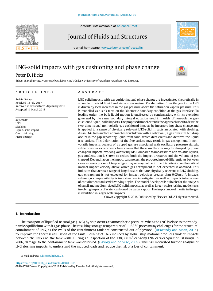 LNG-solid impacts with gas cushioning and phase change