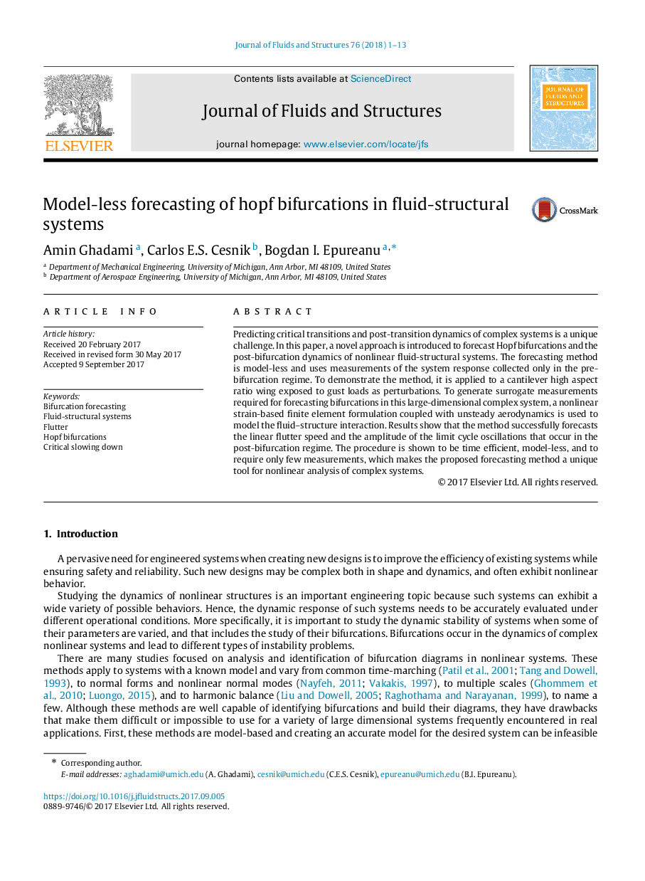 Model-less forecasting of Hopf bifurcations in fluid-structural systems