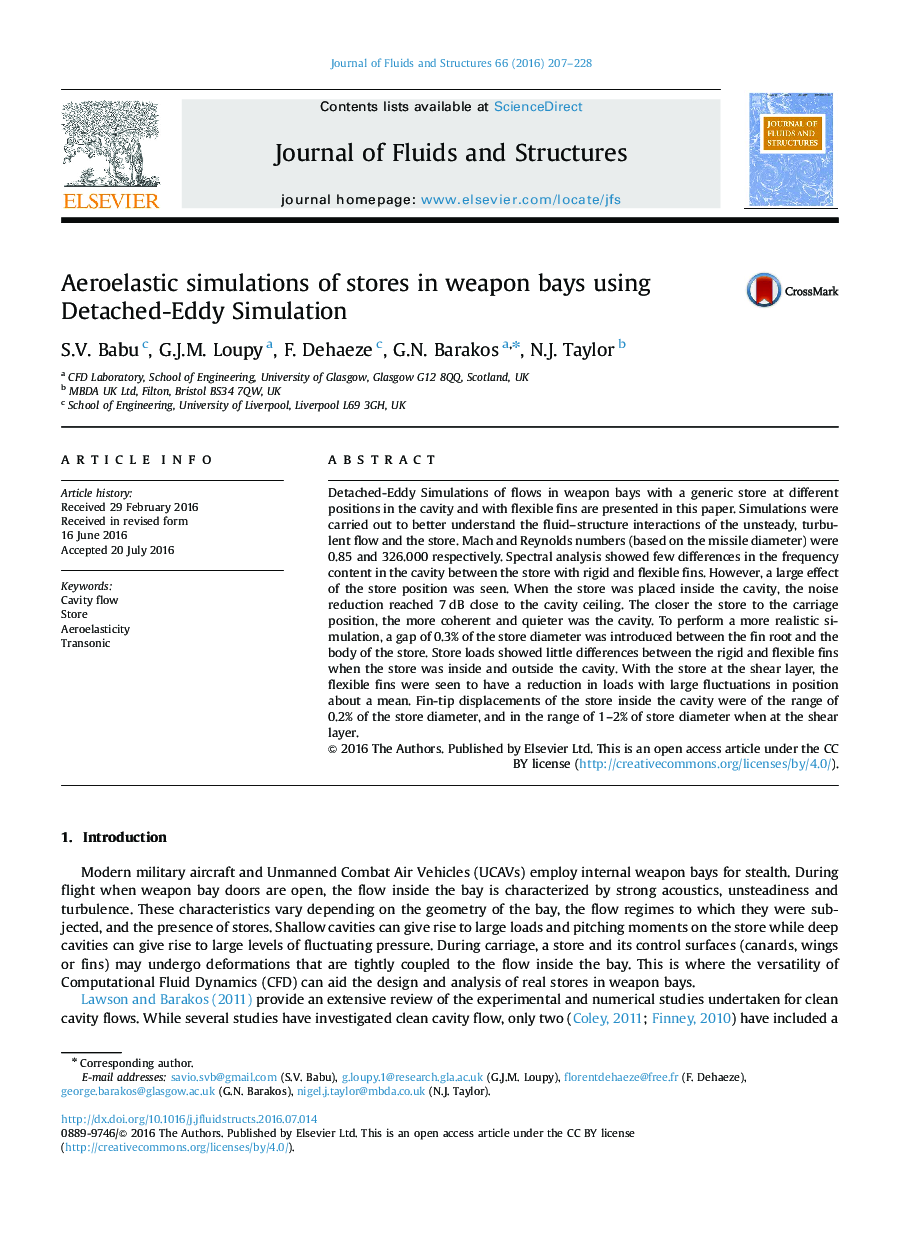 Aeroelastic simulations of stores in weapon bays using Detached-Eddy Simulation