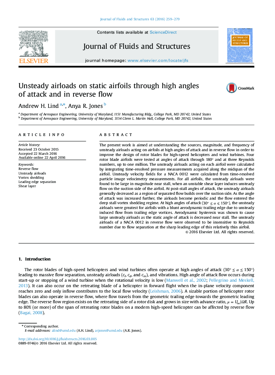 Unsteady airloads on static airfoils through high angles of attack and in reverse flow