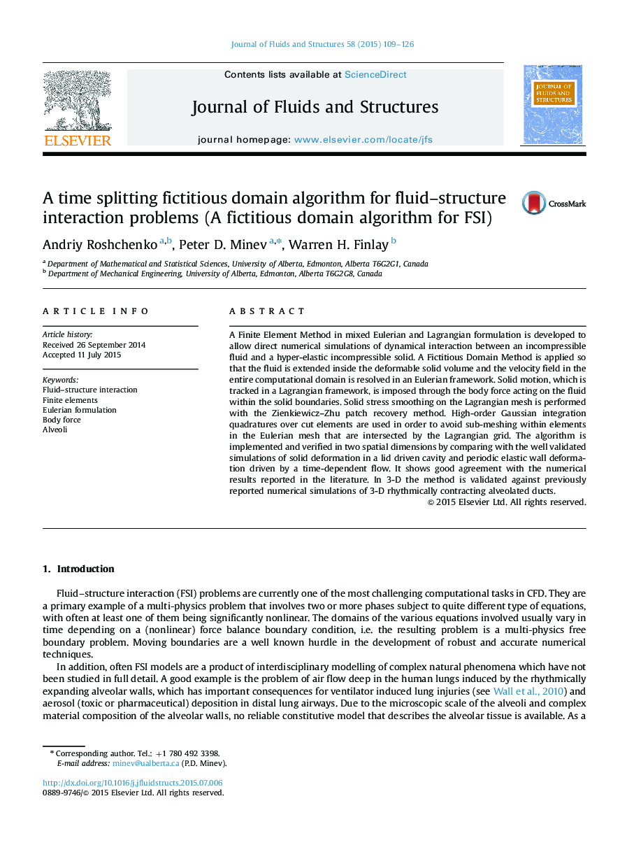 A time splitting fictitious domain algorithm for fluid-structure interaction problems (A fictitious domain algorithm for FSI)