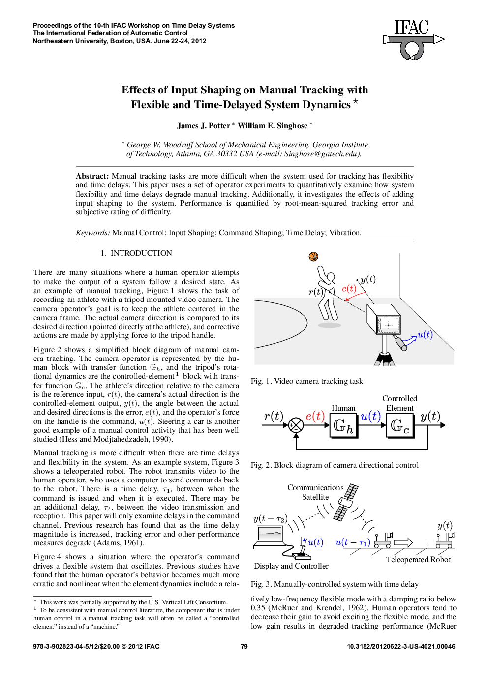 Effects of Input Shaping on Manual Tracking with Flexible and Time-Delayed System Dynamics1