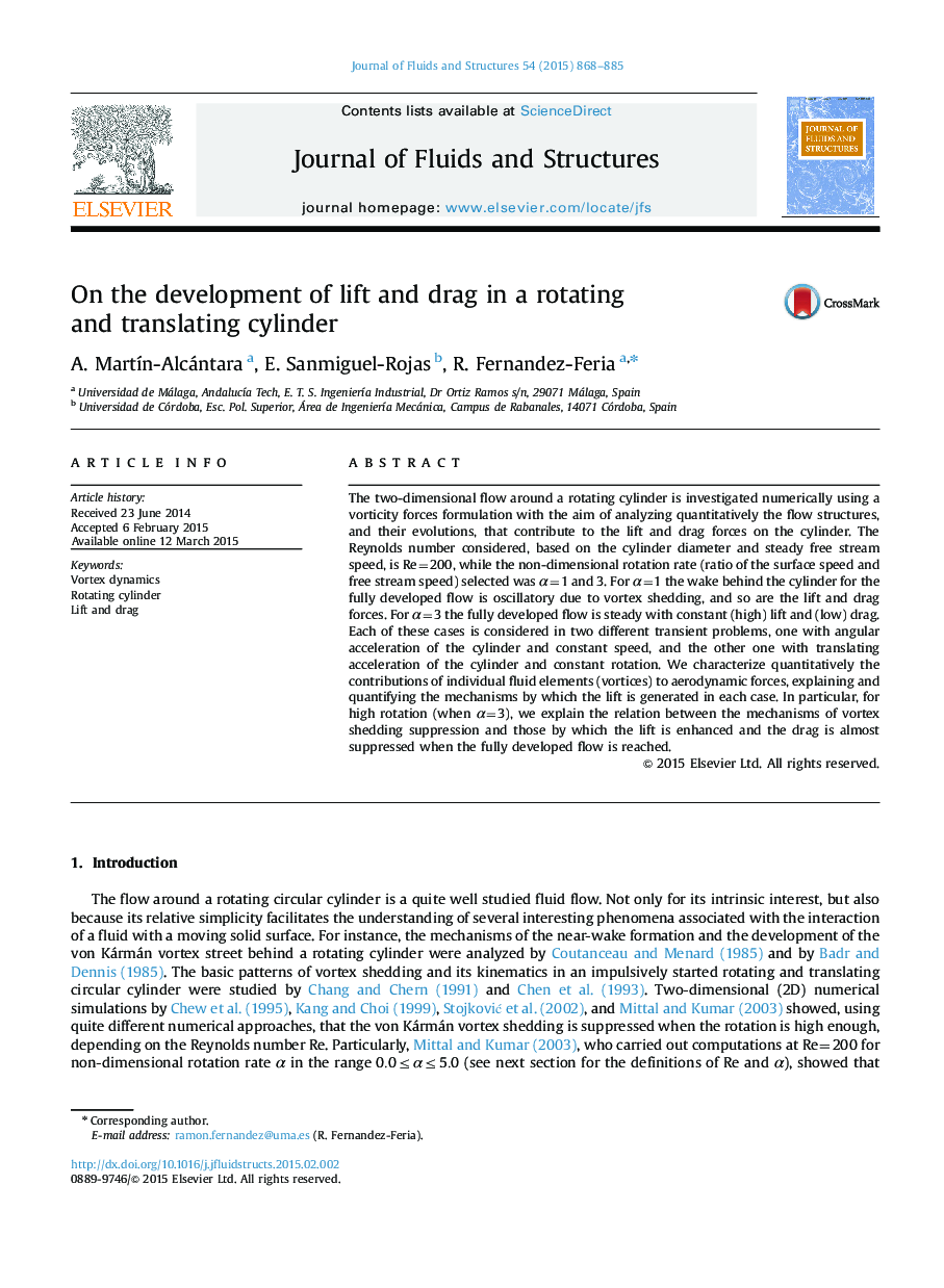 On the development of lift and drag in a rotating and translating cylinder