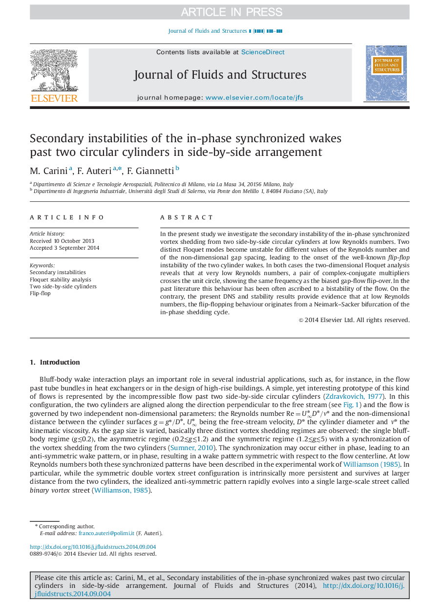 Secondary instabilities of the in-phase synchronized wakes past two circular cylinders in side-by-side arrangement