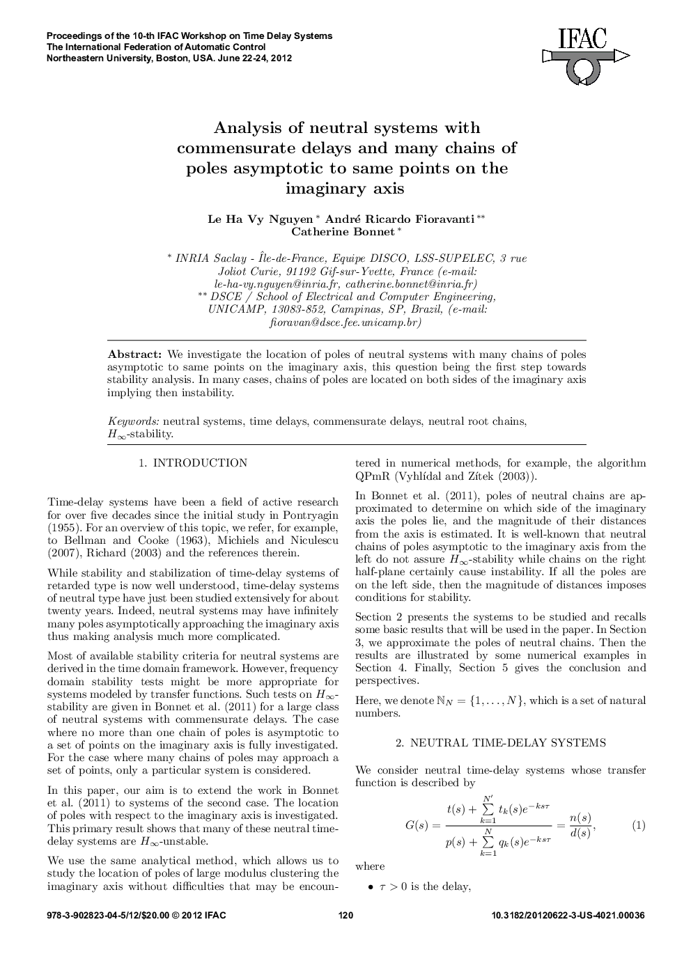 Analysis of neutral systems with commensurate delays and many chains of poles asymptotic to same points on the imaginary axis