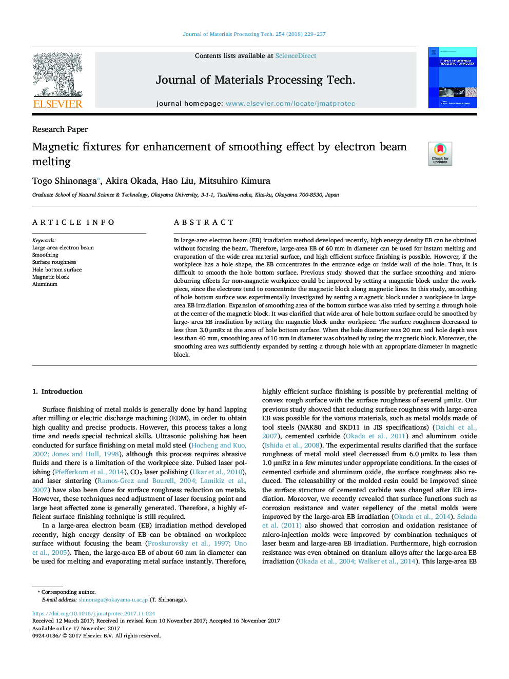 Magnetic fixtures for enhancement of smoothing effect by electron beam melting