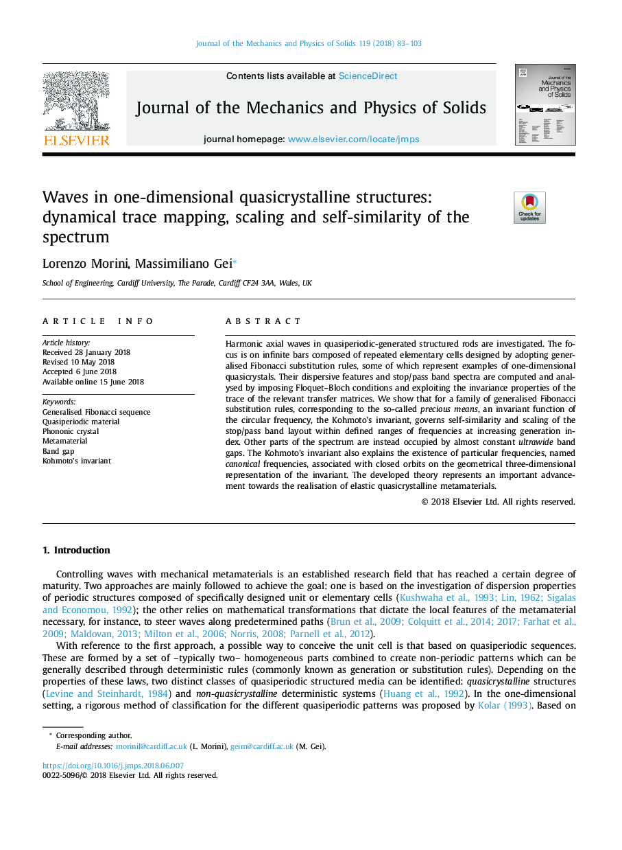 Waves in one-dimensional quasicrystalline structures: dynamical trace mapping, scaling and self-similarity of the spectrum