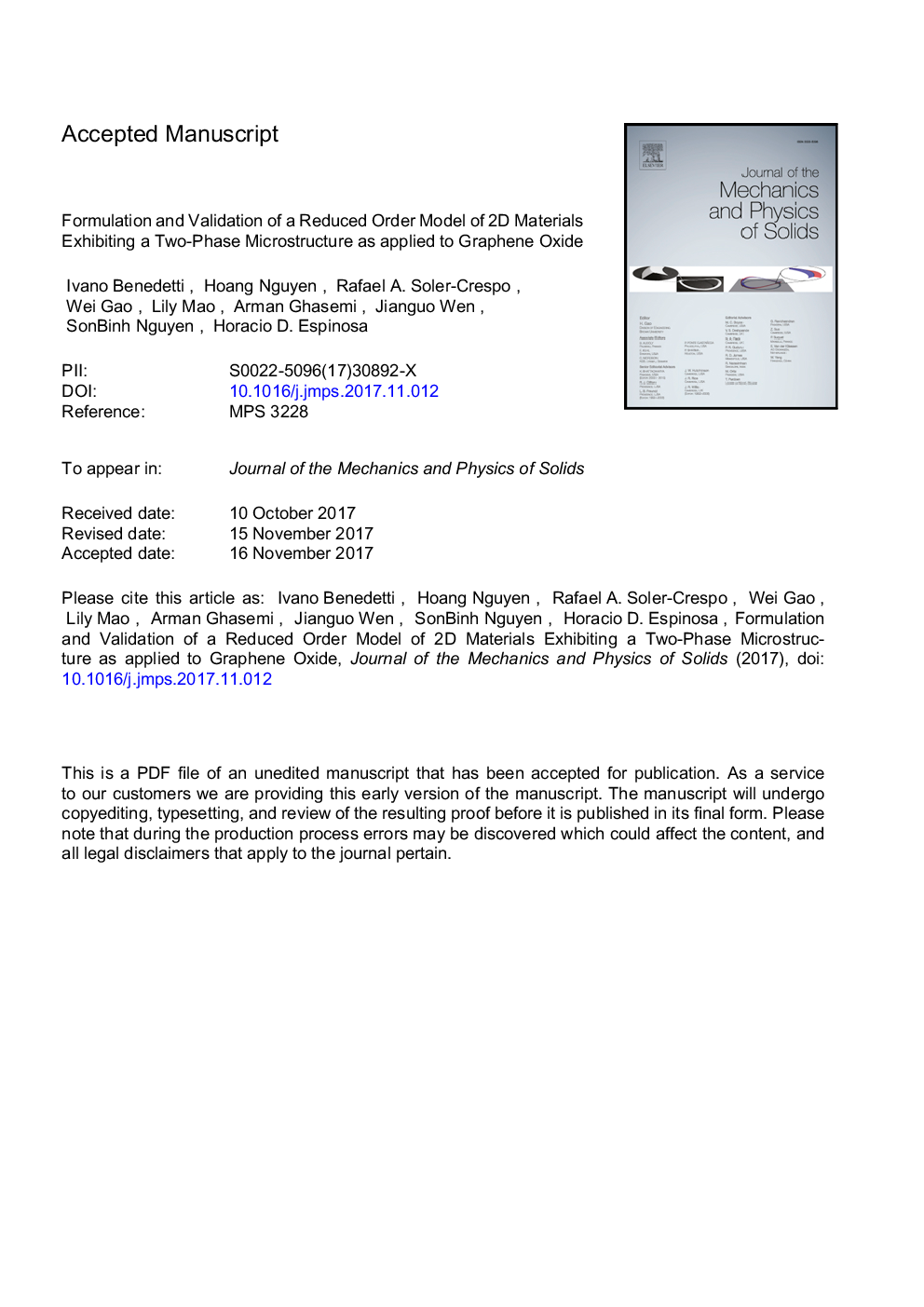 فرمولاسیون و اعتبارسنجی مدل سفارشی کاهش داده شده از مواد دوبعدی حاوی یک ریز ساختار دو فازی برای اعمال اکسید گرافن 