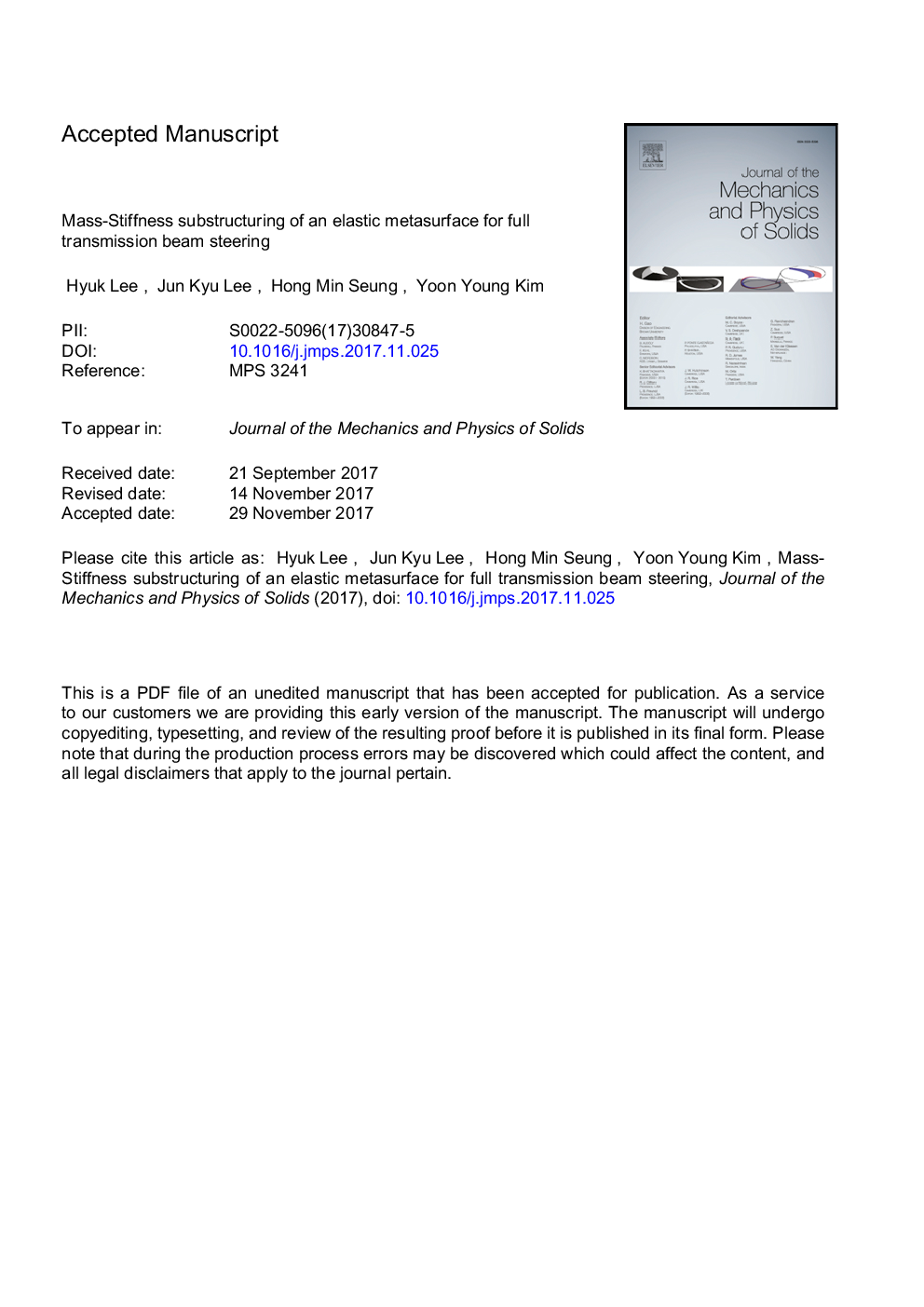 Mass-stiffness substructuring of an elastic metasurface for full transmission beam steering