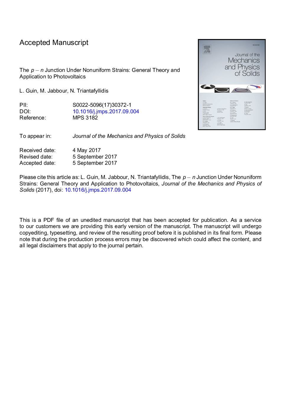 The pân junction under nonuniform strains: general theory and application to photovoltaics