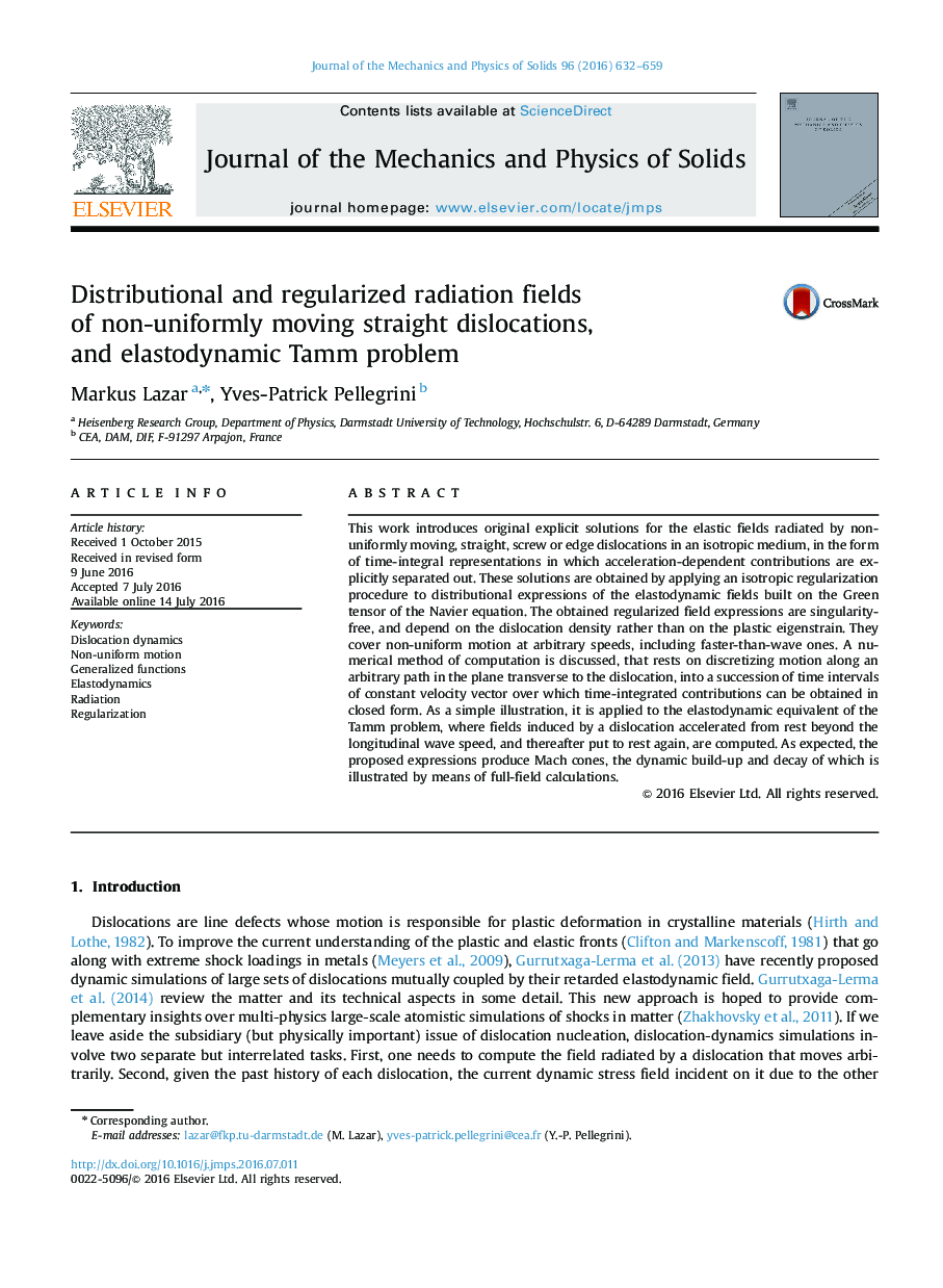 Distributional and regularized radiation fields of non-uniformly moving straight dislocations, and elastodynamic Tamm problem