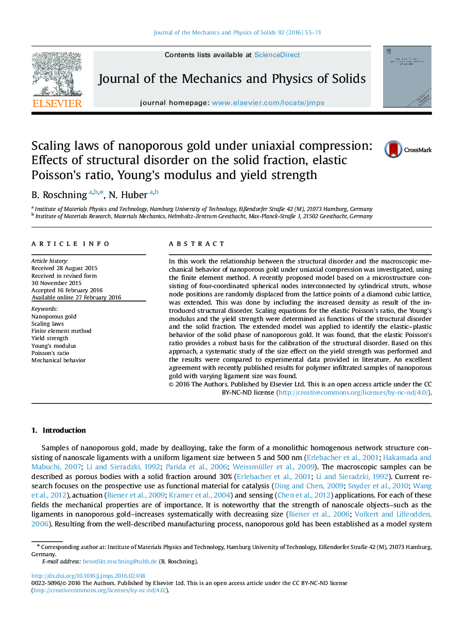 Scaling laws of nanoporous gold under uniaxial compression: Effects of structural disorder on the solid fraction, elastic Poisson's ratio, Young's modulus and yield strength