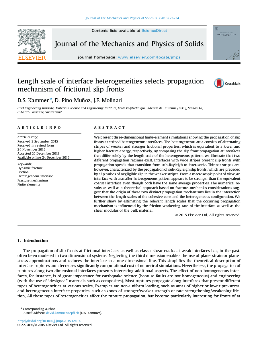 Length scale of interface heterogeneities selects propagation mechanism of frictional slip fronts