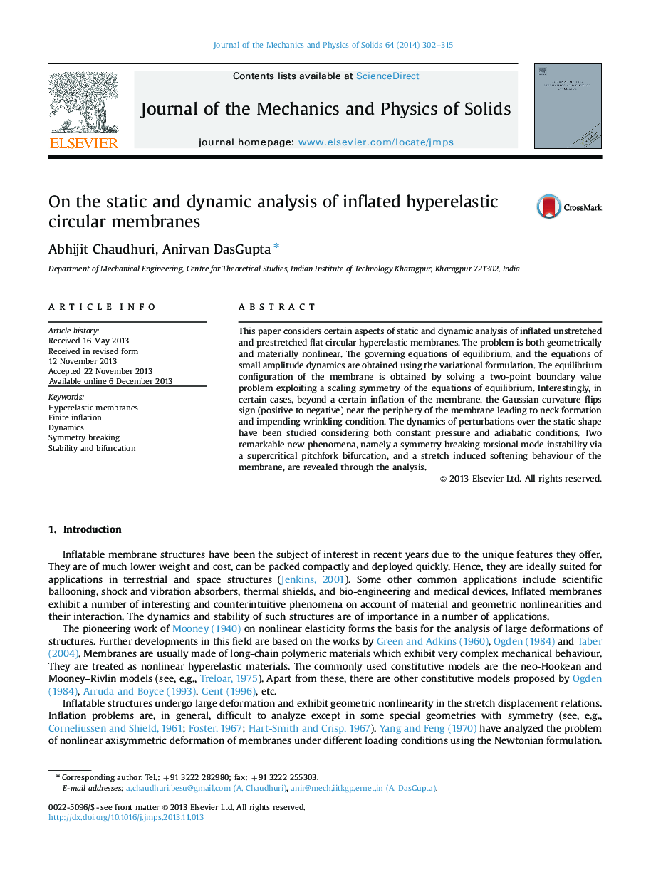 On the static and dynamic analysis of inflated hyperelastic circular membranes