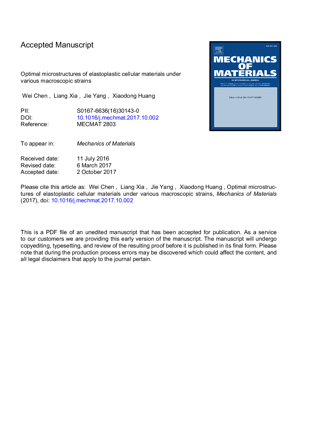 Optimal microstructures of elastoplastic cellular materials under various macroscopic strains