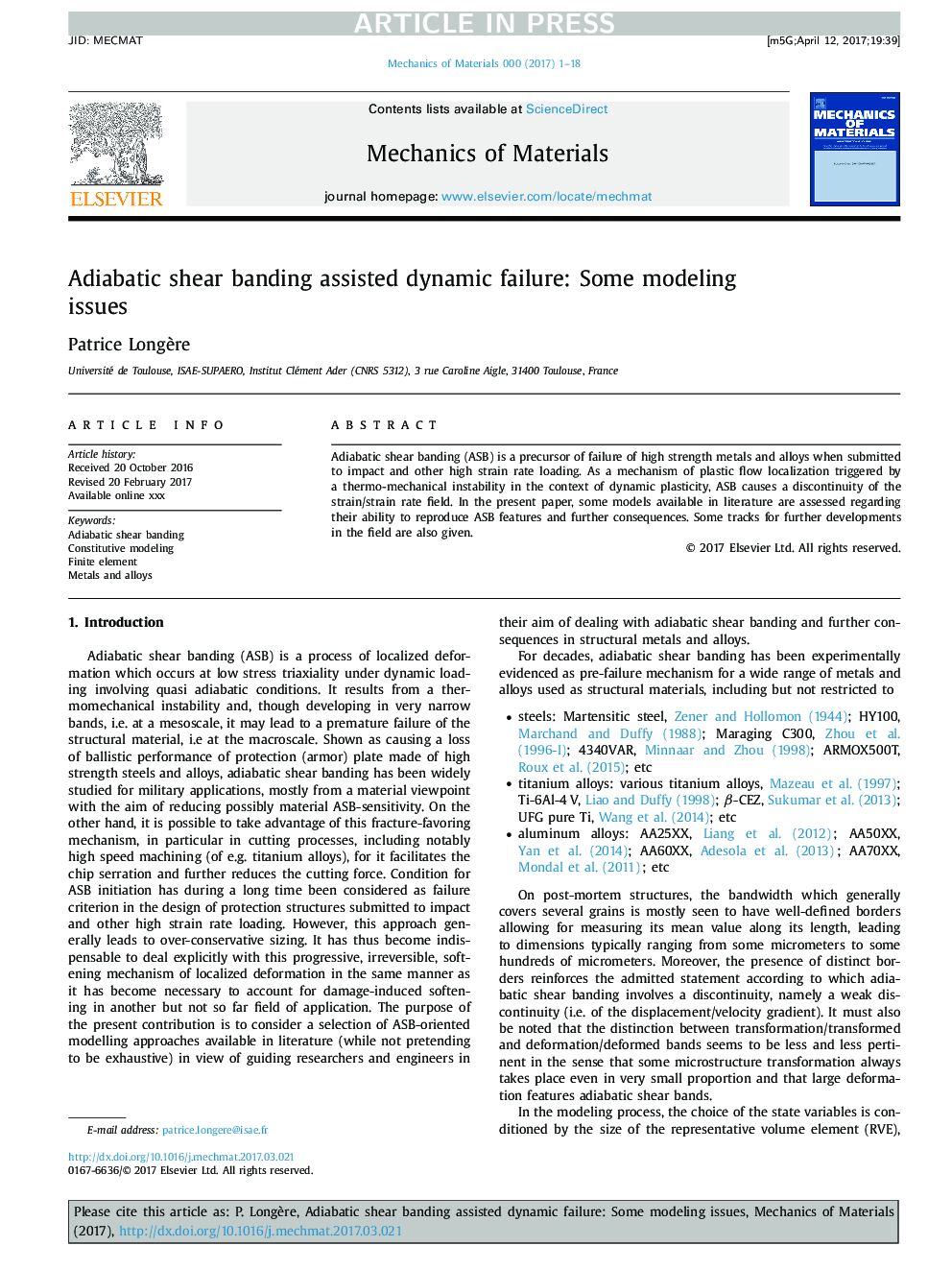 Adiabatic shear banding assisted dynamic failure: Some modeling issues