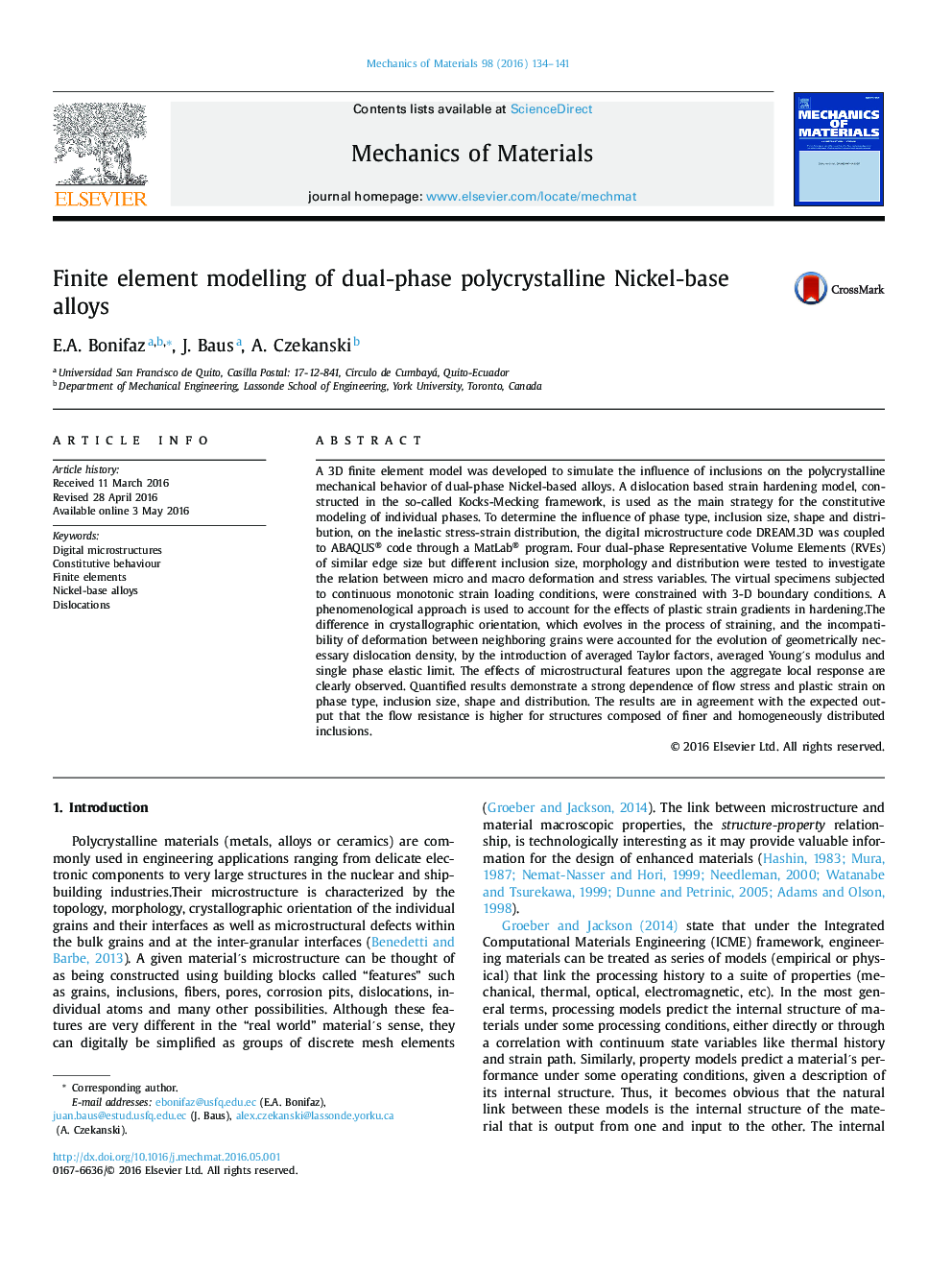 Finite element modelling of dual-phase polycrystalline Nickel-base alloys