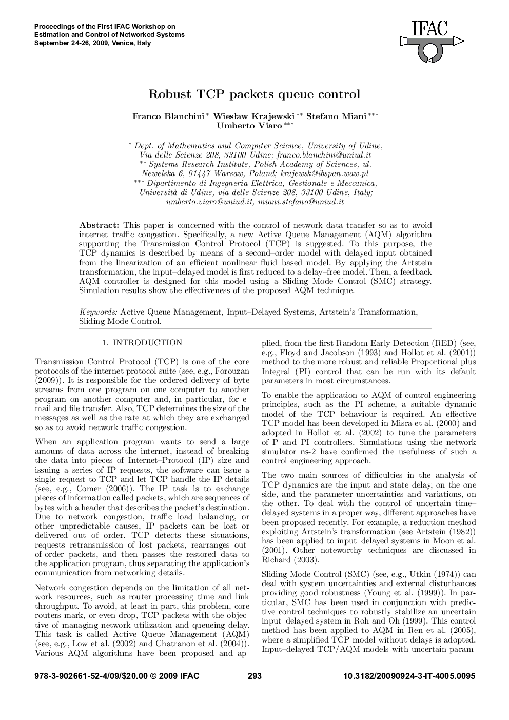 Robust TCP packets queue control
